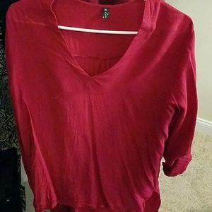 Red 3/4 sleeve blouse